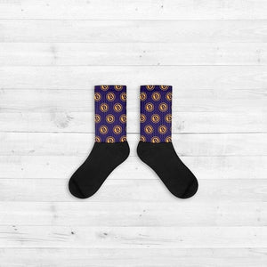 Bitcoin Sign Printed Compression Combed Cotton Dress Socks